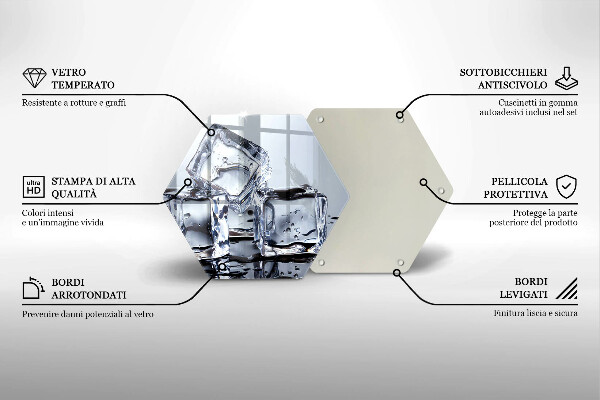 Skärbräda glas sexhörning Isbitar