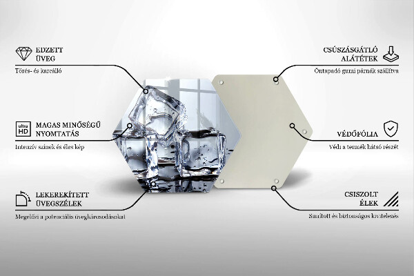 Skärbräda glas sexhörning Isbitar