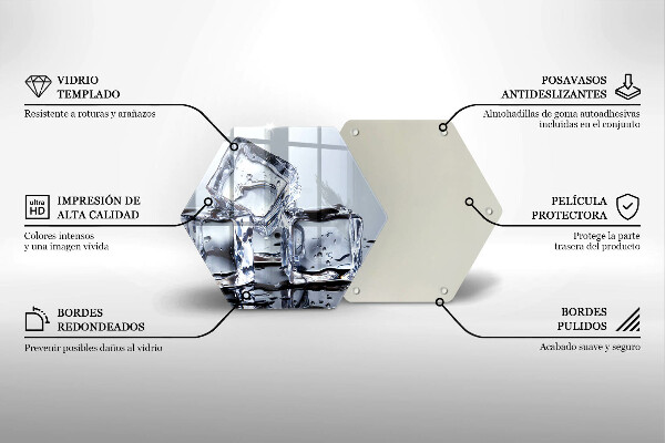 Skärbräda glas sexhörning Isbitar