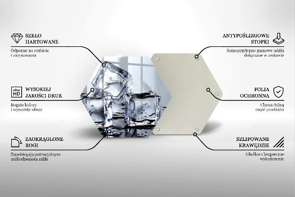 Skärbräda glas sexhörning Isbitar