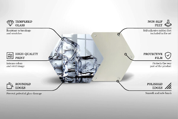 Skärbräda glas sexhörning Isbitar