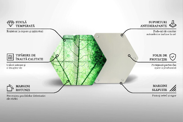 Skärbräda glas sexhörning Dekorativt ådroblad