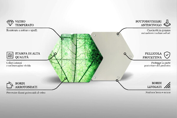 Skärbräda glas sexhörning Dekorativt ådroblad