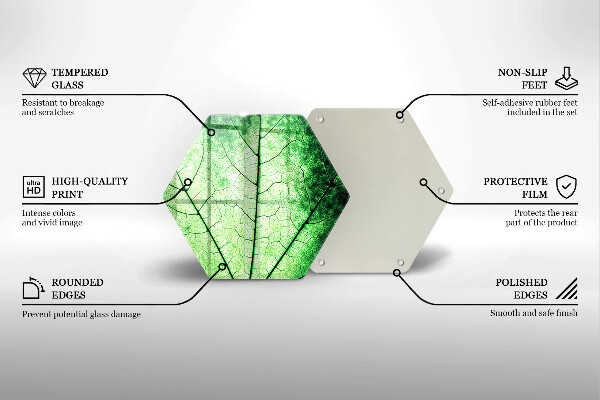 Skärbräda glas sexhörning Dekorativt ådroblad
