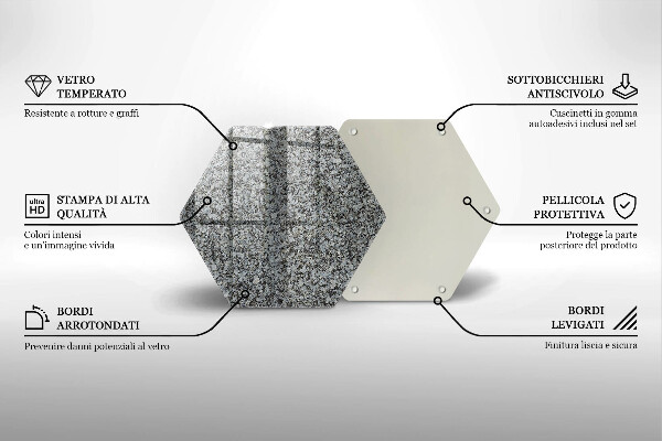 Skärbräda glas sexhörning Sten textur