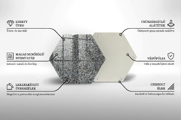 Skärbräda glas sexhörning Sten textur