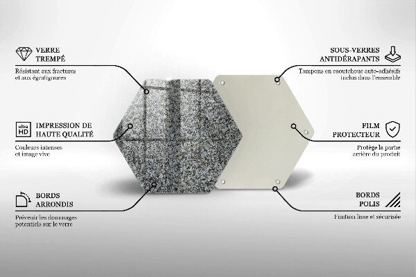 Skärbräda glas sexhörning Sten textur