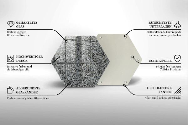 Skärbräda glas sexhörning Sten textur