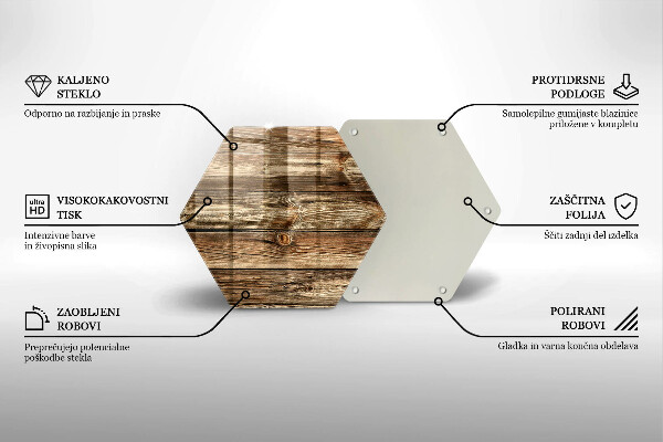 Skärbräda glas sexhörning Trä planka textur