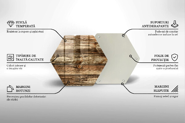 Skärbräda glas sexhörning Trä planka textur