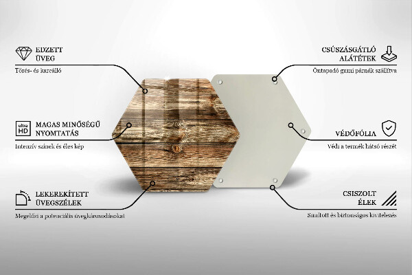 Skärbräda glas sexhörning Trä planka textur