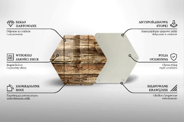 Skärbräda glas sexhörning Trä planka textur