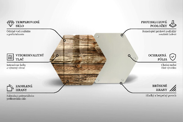 Skärbräda glas sexhörning Trä planka textur