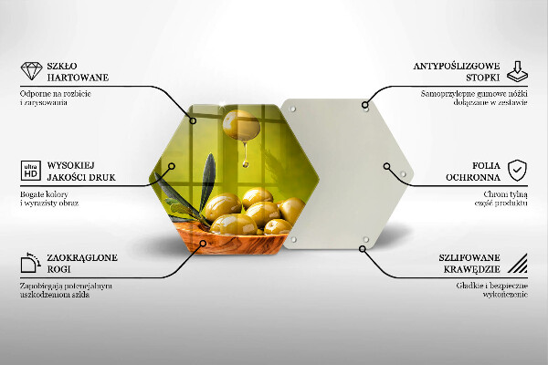 Skärbräda glas sexhörning Smakfulla oliver