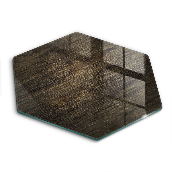 Skärbräda glas sexhörning Trä bark textur