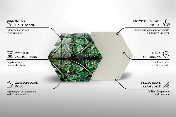 Skärbräda glas sexhörning Bladvenstruktur
