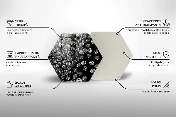 Skärbräda glas sexhörning Diamanter diamanter