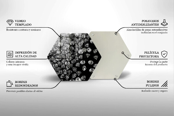 Skärbräda glas sexhörning Diamanter diamanter