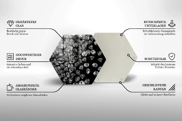 Skärbräda glas sexhörning Diamanter diamanter