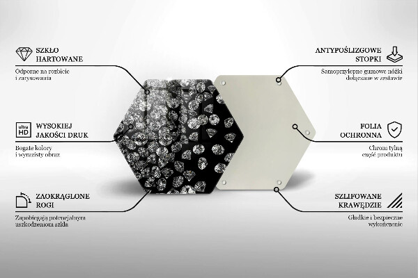 Skärbräda glas sexhörning Diamanter diamanter