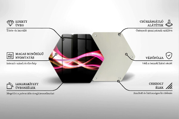 Skärbräda glas sexhörning Abstrakt neon rök