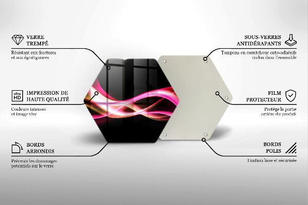 Skärbräda glas sexhörning Abstrakt neon rök