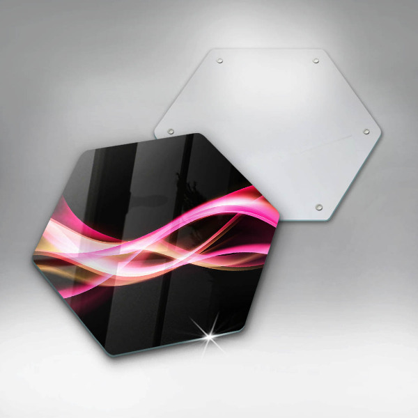 Skärbräda glas sexhörning Abstrakt neon rök
