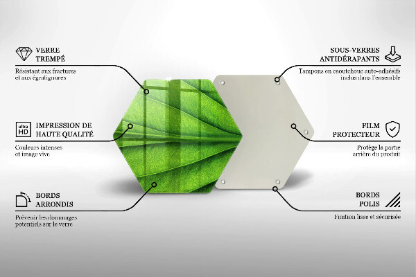 Skärbräda glas sexhörning Natur ven blad
