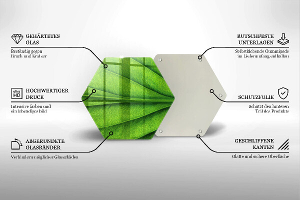 Skärbräda glas sexhörning Natur ven blad