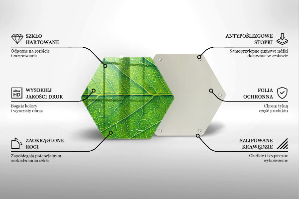 Skärbräda glas sexhörning Natur löv vener