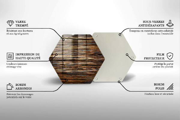 Skärbräda glas sexhörning Trästruktur