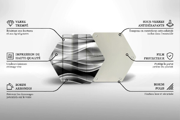 Skärbräda glas sexhörning Abstrakta linjer av rök