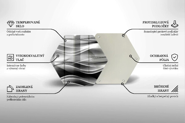 Skärbräda glas sexhörning Abstrakta linjer av rök