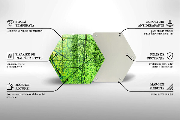 Skärbräda glas sexhörning Natur löv vener