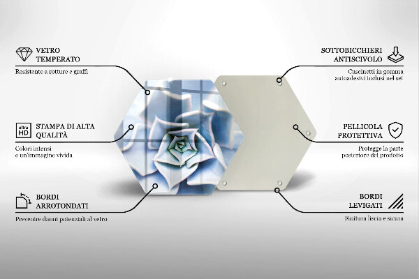 Skärbräda glas sexhörning Blomma växt