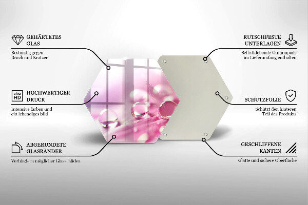 Skärbräda glas sexhörning Dagg blomblad