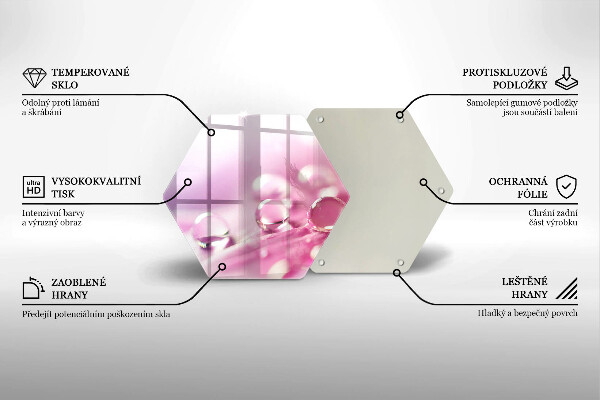 Skärbräda glas sexhörning Dagg blomblad