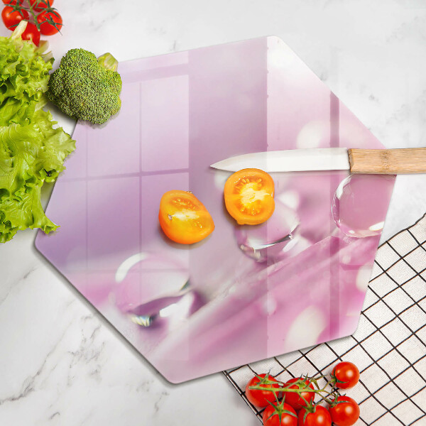 Skärbräda glas sexhörning Dagg blomblad