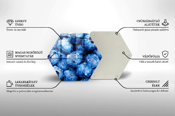 Skärbräda glas sexhörning Saftiga blåbär