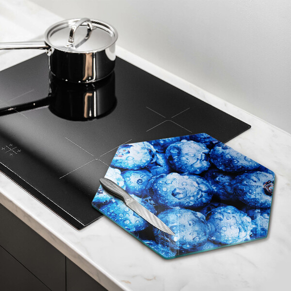 Skärbräda glas sexhörning Saftiga blåbär