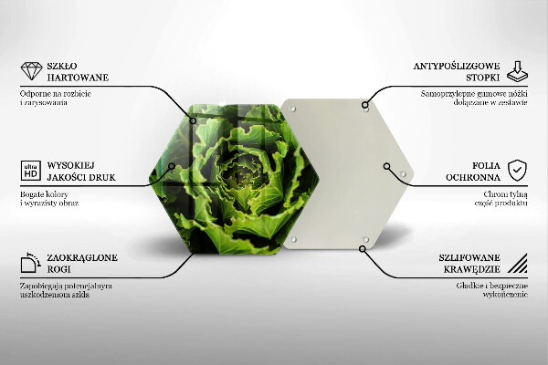Skärbräda glas sexhörning Äter salladsblad
