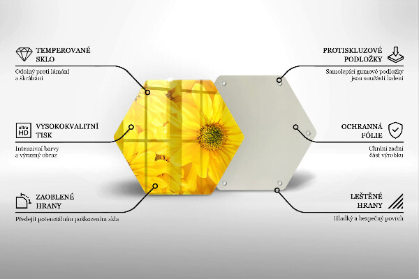 Skärbräda glas sexhörning Blomblad