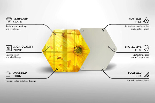 Skärbräda glas sexhörning Blomblad