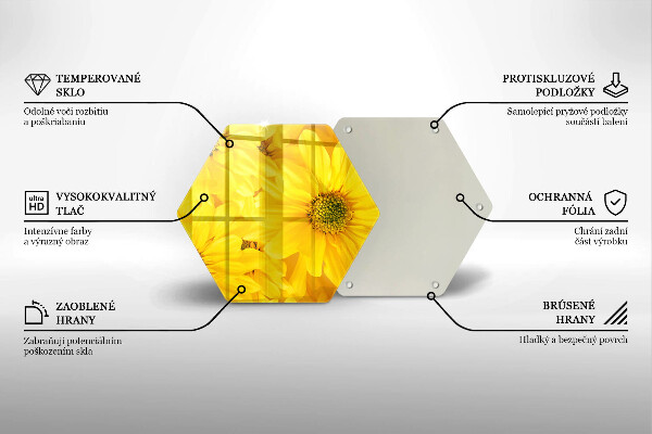 Skärbräda glas sexhörning Blomblad