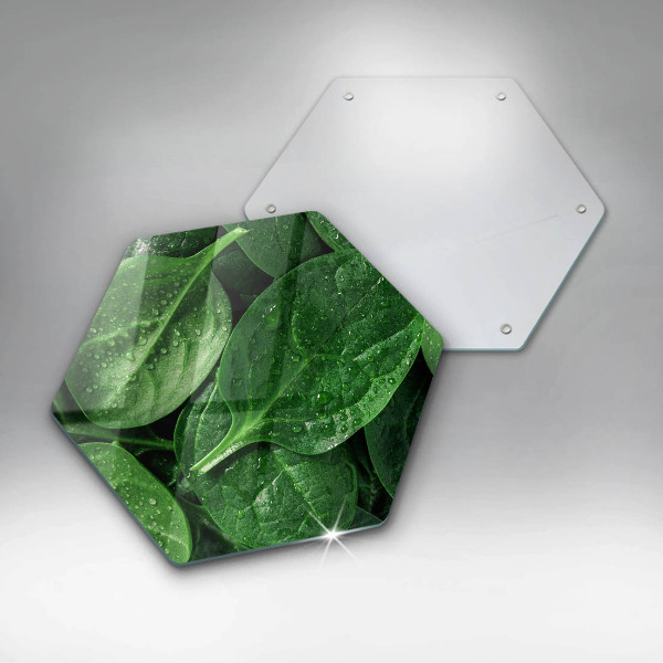 Skärbräda glas sexhörning Basilikablad