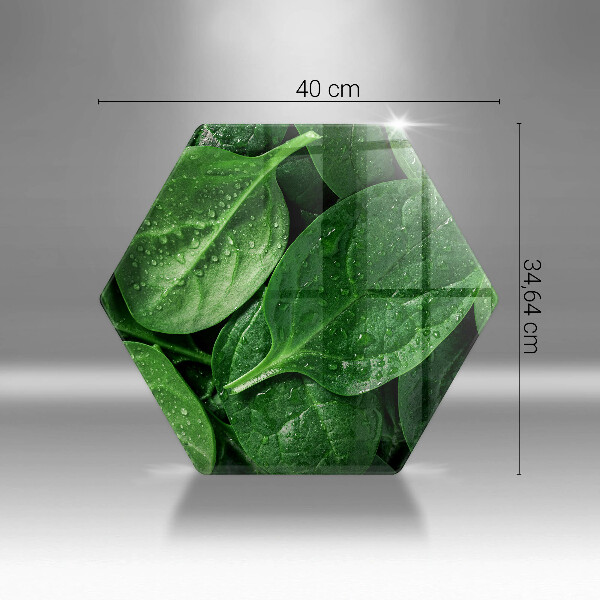 Skärbräda glas sexhörning Basilikablad