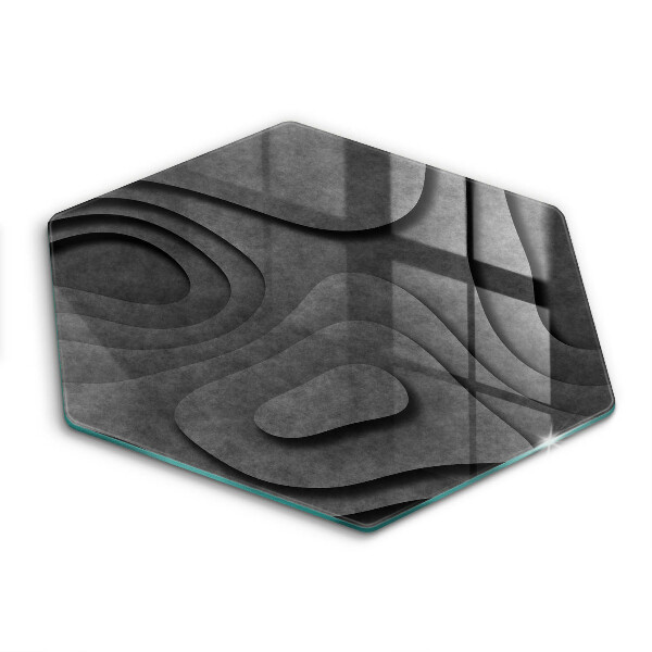 Skärbräda glas sexhörning 3D stenformer