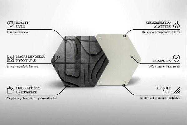 Skärbräda glas sexhörning 3D stenformer