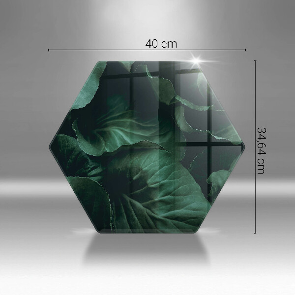 Skärbräda glas sexhörning Vilda mörka blad