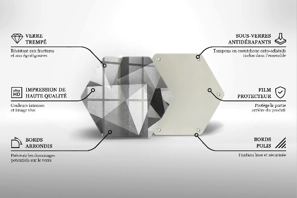 Skärbräda glas sexhörning Konkret skarp abstraktion